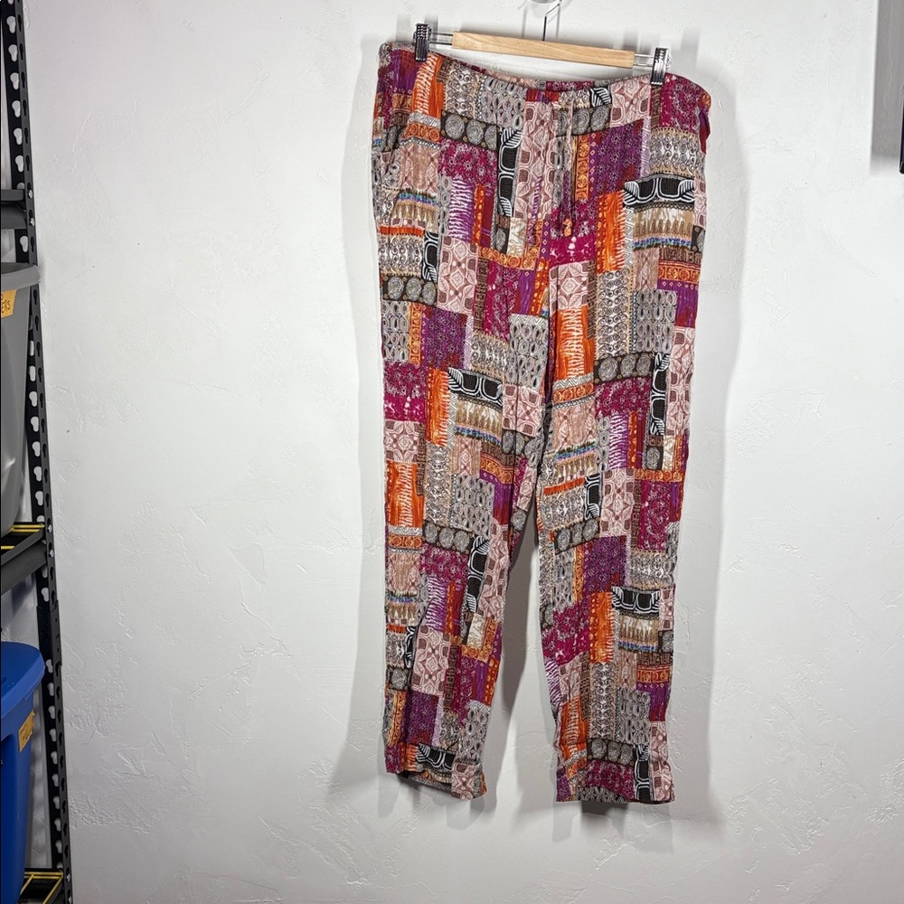 Islander Multicolor Patchwork Palazzo Pants Size … - image 1